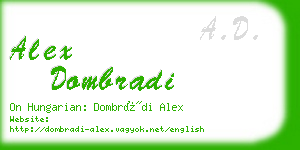 alex dombradi business card